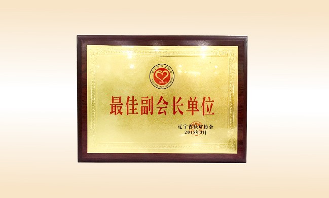 2018年3月-米兰在线公益基金会荣获-辽宁省扶贫协会颁发的最佳副会长单位奖牌